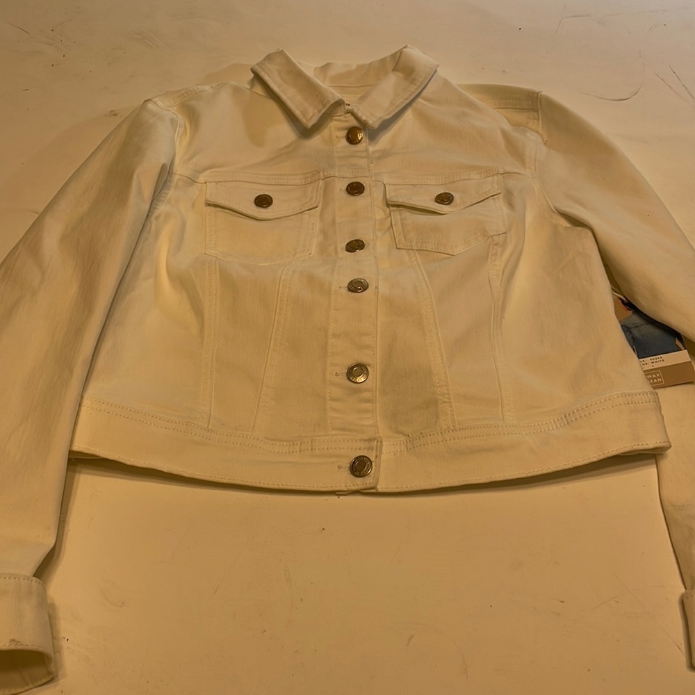Wax Jean White Denim Jacket Plus 1xl NWT - Picture 2 of 9